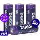 Μπαταρίες Buddi Επαναφορτιζόμενες AA Ni-MH 2.800mAh 1.2V 4 Τεμάχια - Purple (8719246466786)
