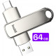 USB-A & Type-C Stick Buddi Dual Memory Stick USB 3.1 64GB για iOS & Android 5 Έτη Εγγύηση - Grey (8719246465864)