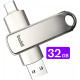 USB-A & Type-C Stick Buddi Dual Memory Stick USB 3.1 32GB για iOS & Android 5 Έτη Εγγύηση - Grey (8719246465857)