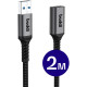 Καλώδιο Buddi Flex Extension Cable Επέκτασης USB-A (Male) σε USB-A (Female) 15W 200cm 5 Έτη Εγγύηση - Black (8719246459528)