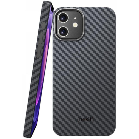 Θήκη iPhone 12 / 12 Pro Nekit Fiber Σκληρή με MagSafe Aramid Fiber 1mm 1500D Kevlar - Black (8719246462764)