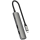 Αντάπτορας Satechi 4in1 USB-C Slim Multiport 4K Adapter Type-C (male) σε 2 x USB-A 10Gbps 1 x Type-C 85W 1 x HDMI 4K - Space Grey (ST-P4SM)