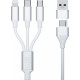 Καλώδιο Φόρτισης Type-C & USB-A 3MK 3 in 2 Hyper Cable σε Type-C / Lightning / MicroUSB 150cm 15W - White (5903108541237)