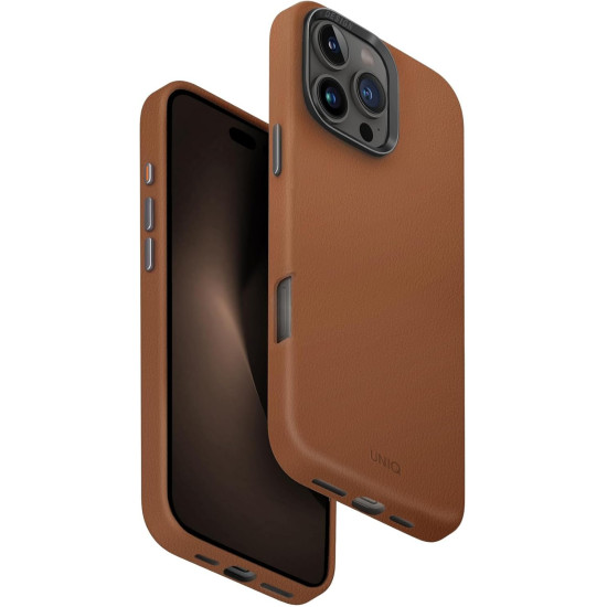 Θήκη iPhone 16 Pro Max Uniq Lyden Ανθεκτική με MagSafe από Premium Vegan Δέρμα & Μεταλλικό Πλαίσιο Κάμερας - Caramel (UNIQ-IP6.9P(2024)-LYDMCML)