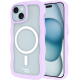 Θήκη iPhone 17e / 16e / 15 / 14 / 13 HappyCase Wavy Διάφανη Σκληρή με MagSafe & TPU Bumper - Purple (8719246471452)