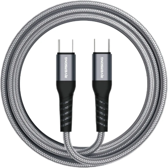 Καλώδιο Type-C Riversong Hercules C6 σε Type-C για Φόρτιση & Μεταφορά Δεδομένων 200cm 100W - Gray (CT51)