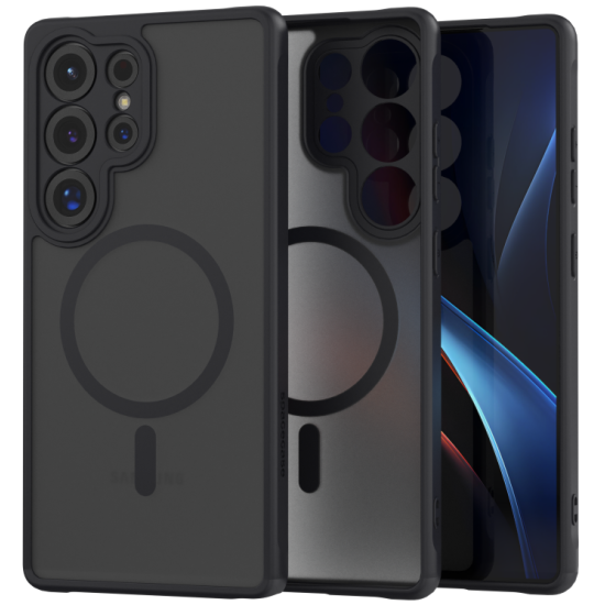 Θήκη Samsung Galaxy S25 Ultra Spacecase Hybrid MagSafe Σκληρή Ημιδιάφανη με MagSafe - Black (5905719114749)