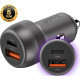 Φορτιστής Αυτοκινήτου Buddi Power Car Charger Γρήγορος με 1 x Type-C / 1 x USB-A 89W 5 Έτη Εγγύηση - Grey (8719246462535)