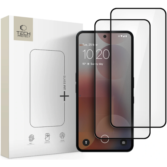 Tempered Glass Nothing Phone 3a / 3a Pro Tech-Protect Glass Fit+ Full Face Αντιχαρακτικό Γυαλί Προστασίας Οθόνης 2 Τεμάχια - Black (5906302362943)