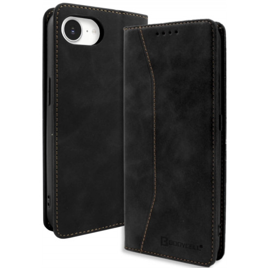 Θήκη iPhone 17e / 16e Bodycell Book Case Πορτοφόλι - Black (5206015079856)