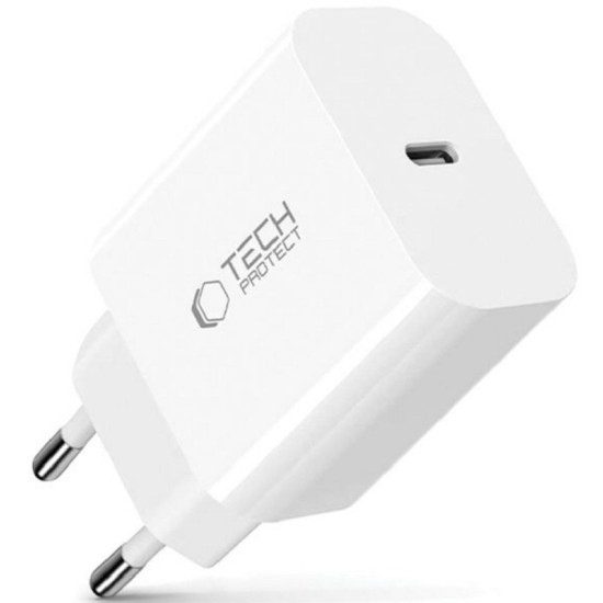 Φορτιστής Tech-Protect NC20W Network Charger Γρήγορος Ταξιδιού / Αντάπτορας με 1 x Type-C 20W - White (5906302380985)