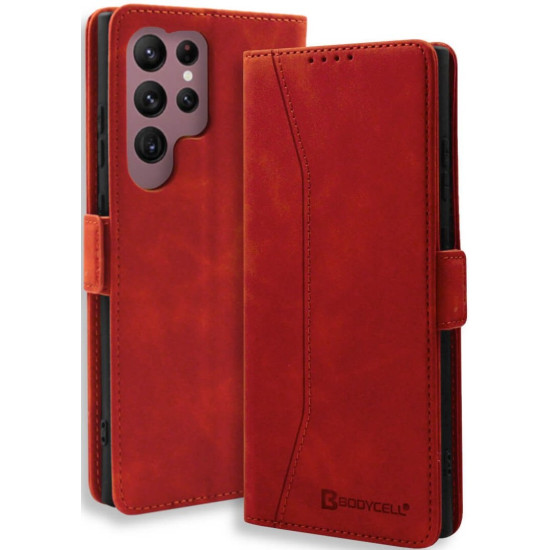 Θήκη Samsung Galaxy S25 Ultra Bodycell Book Case Πορτοφόλι - Red (5206015080609)