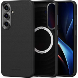 Θήκη Samsung Galaxy S25 Spacecase Classy Mag Σκληρή από Οικολογικό Δέρμα με MagSafe - Black (5905719118259)