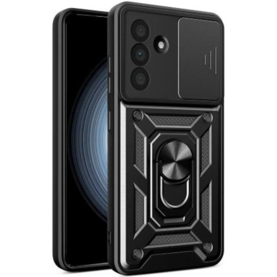 Θήκη Samsung Galaxy A36 Bodycell Armor Slide Ανθεκτική με Κάλυμμα για την Κάμερα & Μεταλλικό Ring Holder - Black (5206015080883)
