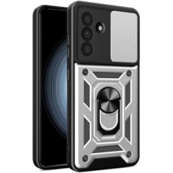Θήκη Samsung Galaxy A36 Bodycell Armor Slide Ανθεκτική με Κάλυμμα για την Κάμερα & Μεταλλικό Ring Holder - Silver (5206015080906)