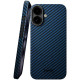 Θήκη iPhone 16 Plus Nekit Fiber Σκληρή με MagSafe Aramid Fiber 1mm 1500D Kevlar - Blue (8719246469572)