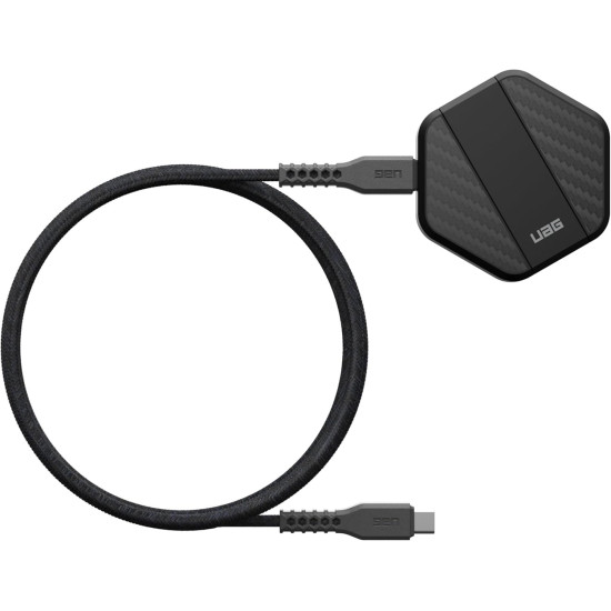 Ασύρματος Φορτιστής UAG Wireless Charging Pad Μαγνητική Βάση MagSafe με KickStand 15W - Black / Carbon Fiber (9B4410114042)