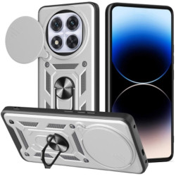 Θήκη Xiaomi Redmi Note 14 Pro Plus 5G Bodycell Armor Slide Ανθεκτική με Κάλυμμα για την Κάμερα & Μεταλλικό Ring Holder - Silver (5206015081170)