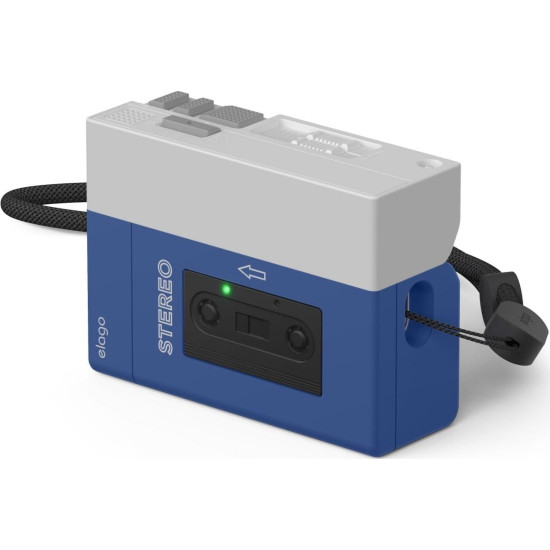 Θήκη AirPods Pro 2nd Gen Elago Cassette Player Case Σιλικόνης με Λουράκι Χειρός - Blue (EAPP2C-CST-BL)