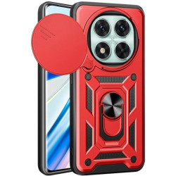 Θήκη Xiaomi Redmi Note 14 Pro 4G Bodycell Armor Slide Ανθεκτική με Κάλυμμα για την Κάμερα & Μεταλλικό Ring Holder - Red (5206015081101)