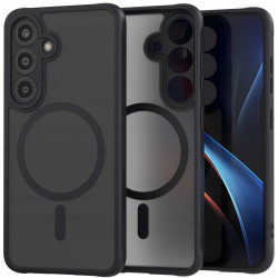 Θήκη Samsung Galaxy S25 Spacecase Hybrid MagSafe Σκληρή Ημιδιάφανη με MagSafe - Black (5905719114725)