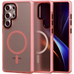 Θήκη Samsung Galaxy S25 Ultra Spacecase Hybrid Fusion Mag Ημιδιάφανη Σκληρή με MagSafe - Pink (5905719114329)