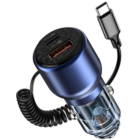 Φορτιστής Αυτοκινήτου Recci Journey RCC-N22 Γρήγορος με 1 x USB-A / 1 x Type-C / Καλώδιο Type-C 110W - Blue (6955482527399)