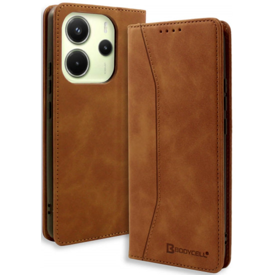 Θήκη Xiaomi Redmi Note 14 4G Bodycell Book Case Πορτοφόλι - Brown (5206015080623)