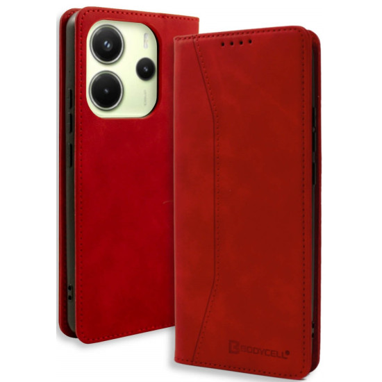 Θήκη Xiaomi Redmi Note 14 5G Bodycell Book Case Πορτοφόλι - Red (5206015080661)