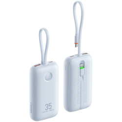 PowerBank Veger K1 με Οθόνη LED & 1 x Θύρα Type-C / 1 x Θύρα USB-A / 1 x Καλώδιο Type-C / 1 x Καλώδιο Lightning 35W 10.000mAh - Sky Blue (6977525750717)
