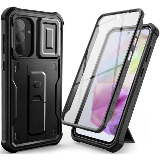 Θήκη Samsung Galaxy A36 Tech-Protect Kevlar Cam Plus Full Body 360° Ανθεκτική με Κάλυμμα για την Κάμερα - Black (5906302360840)