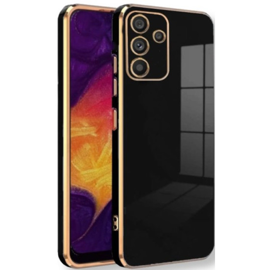 Θήκη Samsung Galaxy S24 FE Bodycell Gold Plated Σιλικόνης - Black (5206015081415)