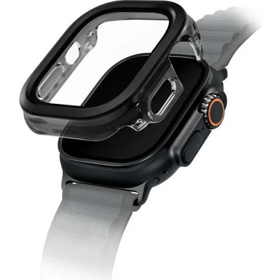Θήκη Apple Watch Ultra 3 / Ultra 2 / Ultra 1 49mm Uniq Voute με Tempered Glass - Jet Black (UNIQ-49MM-VOUJBLK)