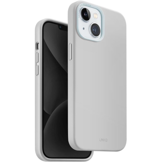 Θήκη iPhone 15 Uniq Lino Hue MagClick Ανθεκτική Σκληρή με MagSafe & 2 x Πλαίσια Κάμερας - Chalk Grey (UNIQ-IP6.1(2023)-LINOHMCGRY)