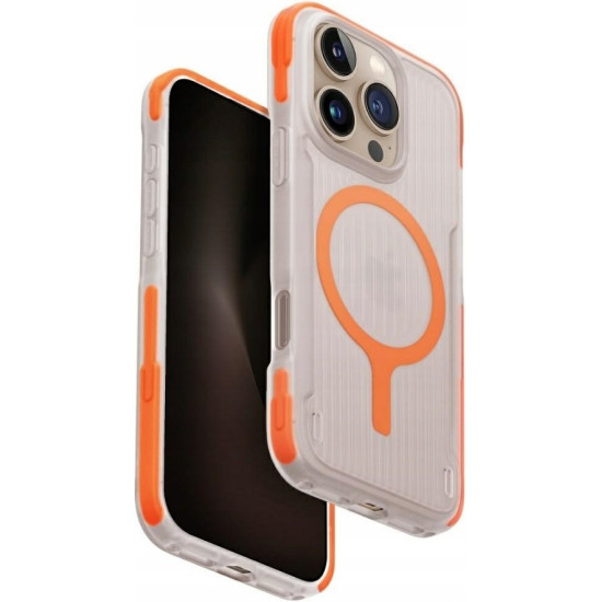Θήκη iPhone 16 Pro Uniq Combat Active Ανθεκτική με MagSafe & Ανακλαστικό Λουράκι Χειρός - Volt Orange (UNIQ-IP6.3P(2024)-COMAMVORG)