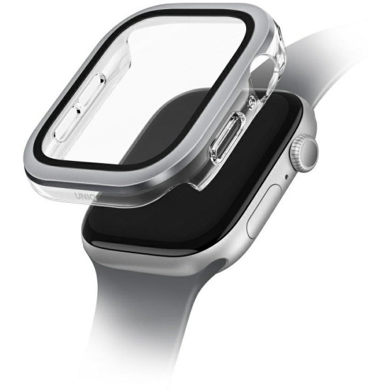 Θήκη Apple Watch 11 / 10 46mm Uniq Voute με Tempered Glass - Silver (UNIQ-46MM-VOUSIL)