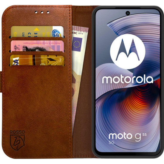 Θήκη Motorola Moto G55 Rosso Element PU Πορτοφόλι - Brown (8719246465833)