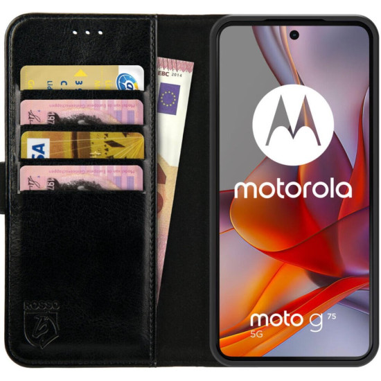 Θήκη Motorola Moto G75 Rosso Element PU Πορτοφόλι - Black (8719246468612)