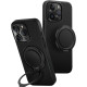 Θήκη iPhone 16 Pro Uniq Keva Air + GripFit Σετ Ανθεκτική MagSafe Aramid Fiber με Μαγνητική Βάση / Finger Holder - Carbon Black (UNIQ-IP6.3P(2024)-KAGPBCB)