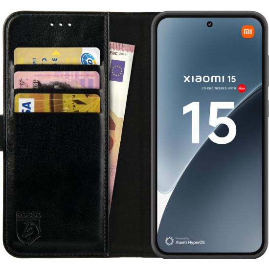 Θήκη Xiaomi 15 Rosso Element PU Πορτοφόλι - Black (8719246468476)