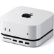 Βάση Hub Satechi Stand & Hub Αλουμινίου για Mac Mini M4 2024 / Mac Mini M4 Pro 2024 με 1 x Θήκη για M.2 NVMe SSD Εξωτερικό Σκληρό Δίσκο & Θύρες 3 x USB-A / 1 x SD UHS-II - Silver (ST-GNMMES)