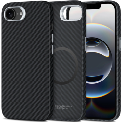 Θήκη iPhone 17e / 16e Tech-Protect Ion Carbon Σκληρή με MagSafe - Black / Silver (5906302363322)