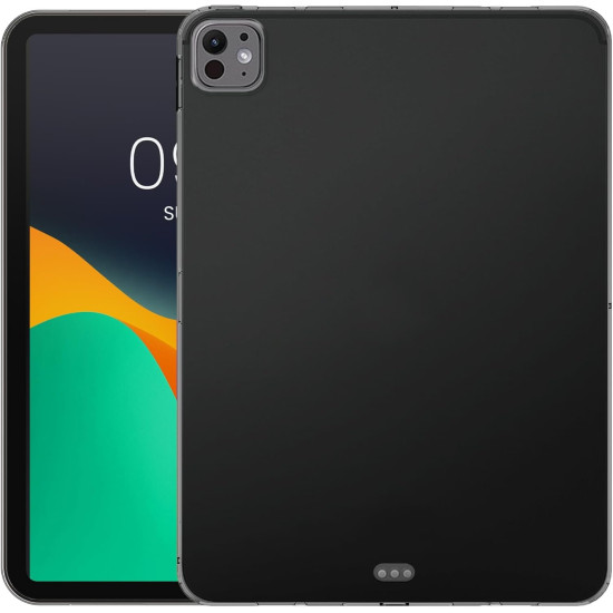 Θήκη iPad Pro 13" 2024 KW TPU Silicone Case Ημιδιάφανη Σιλικόνης - Black / Transparent (KWM000023TU002C)