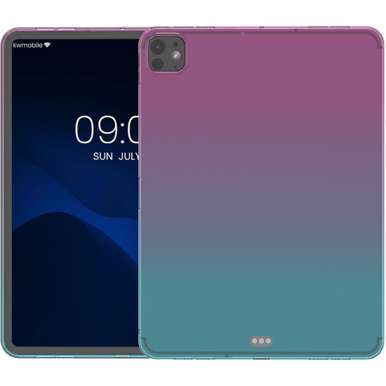Θήκη iPad Pro 13" 2024 KW TPU Silicone Case Ημιδιάφανη Σιλικόνης - Bicolor / Dark Pink / Blue / Transparent (KWM000023TV001C)