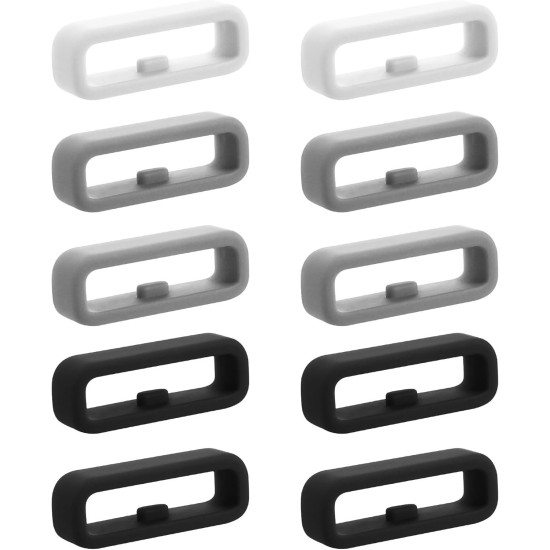 Βρόχοι Στήριξης KW Holder Loops Universal Θηλιές Σιλικόνης για Λουράκια Smartwatch 20mm 10 Τεμάχια - Grey / Black / White (KWM000024YI003C)