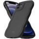 Θήκη iPhone 12 HappyCase Wavy Σιλικόνης - Black (8719246474590)