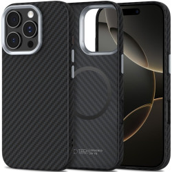 Θήκη iPhone 16 Pro Max Tech-Protect Ion Carbon Σκληρή με MagSafe - Black / Silver (5906302363315)