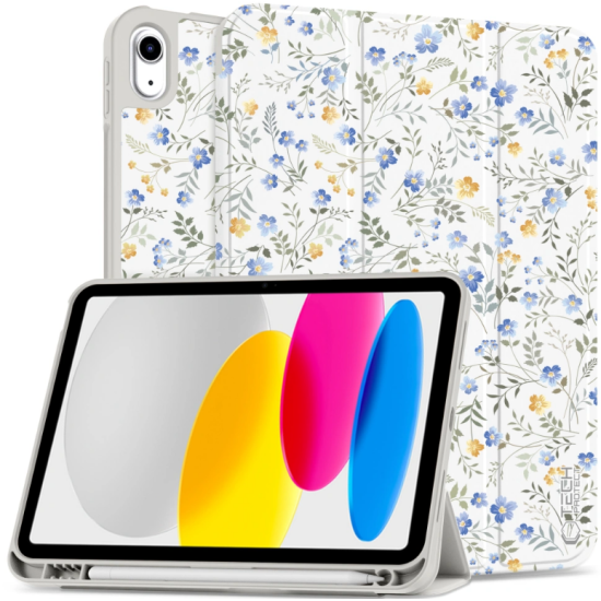Θήκη iPad (A16) 11th Gen. 2025 11" / 10th Gen. 2022 10.9" Tech-Protect SC Pen Smartcase Flip με Υποδοχή για Apple Pencil - Spring Flowers (5906302363193)