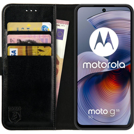 Θήκη Motorola Moto G55 Rosso Element PU Πορτοφόλι - Black (8719246465826)
