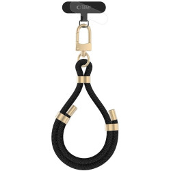Λουράκι Χειρός Tech-Protect C4S Rope Wrist Strap Αποσπώμενο για Θήκες Κινητών / Smartphones - Black / Gold (5906302312733)